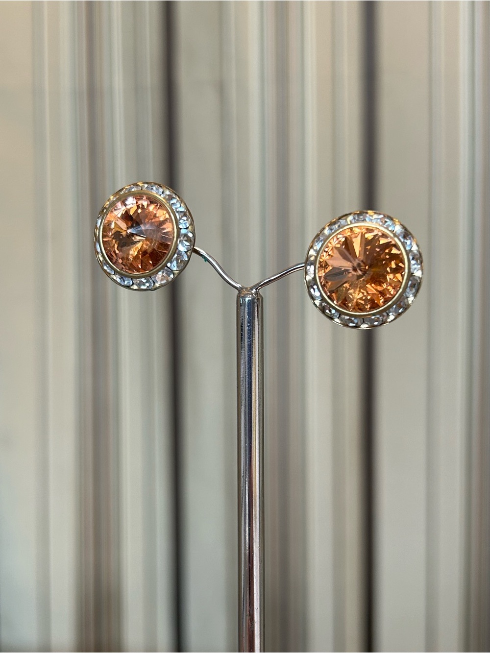 Peach Crystal earrings